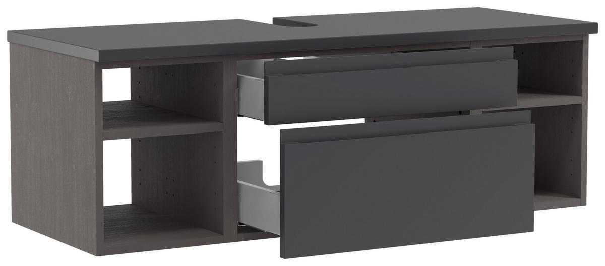 WASCHBECKENUNTERSCHRANK 120/41/47 cm  - Graphitfarben/Grau, Modern, Holzwerkstoff (120/41/47cm) - Held
