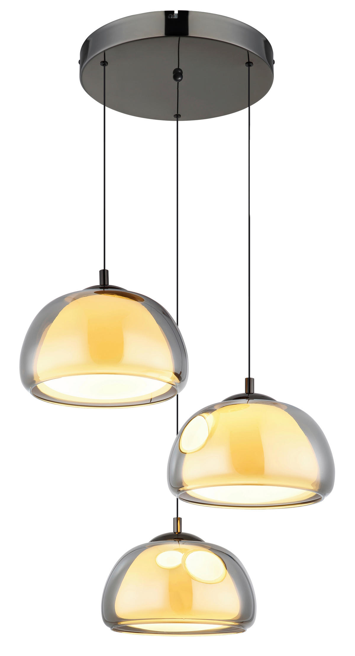 LED-HÄNGELEUCHTE 50/150 cm  - Transparent/Goldfarben, Design, Glas/Kunststoff (50/150cm) - Globo