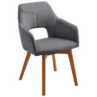 ARMLEHNSTUHL  in Webstoff  - Eichefarben/Anthrazit, Design, Holz/Textil (57/84/57cm) - Voleo