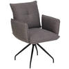 ARMLEHNSTUHL  in Stahl Flachgewebe  - Schwarz/Grau, Design, Textil/Metall (65/90/70cm) - Dieter Knoll