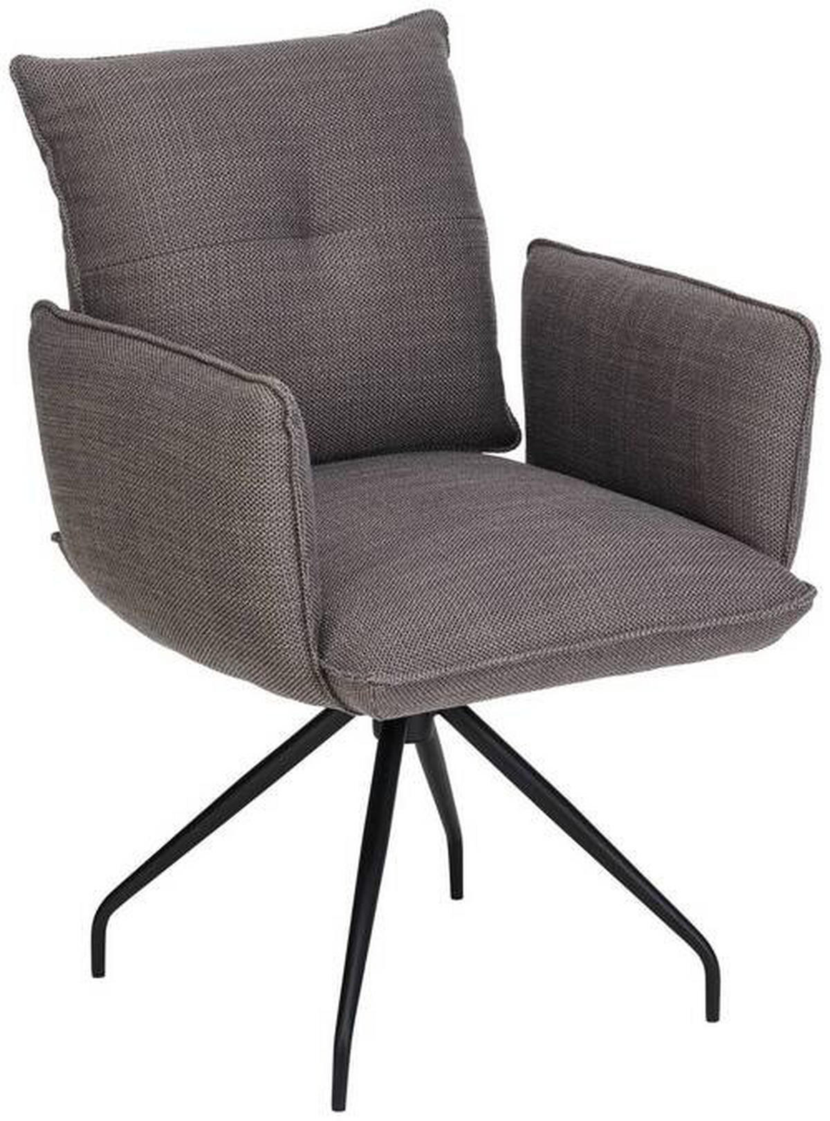 ARMLEHNSTUHL  in Stahl Flachgewebe  - Schwarz/Grau, Design, Textil/Metall (65/90/70cm) - Dieter Knoll