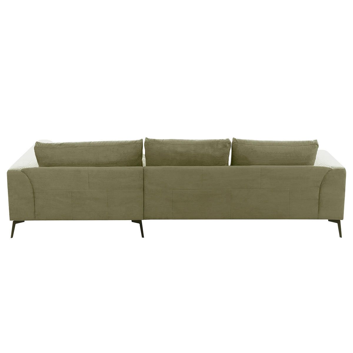 ECKSOFA Olivgrün Cord Nierenkissen, Rückenkissen  - Schwarz/Olivgrün, Design, Textil/Metall (313/172cm) - P & B