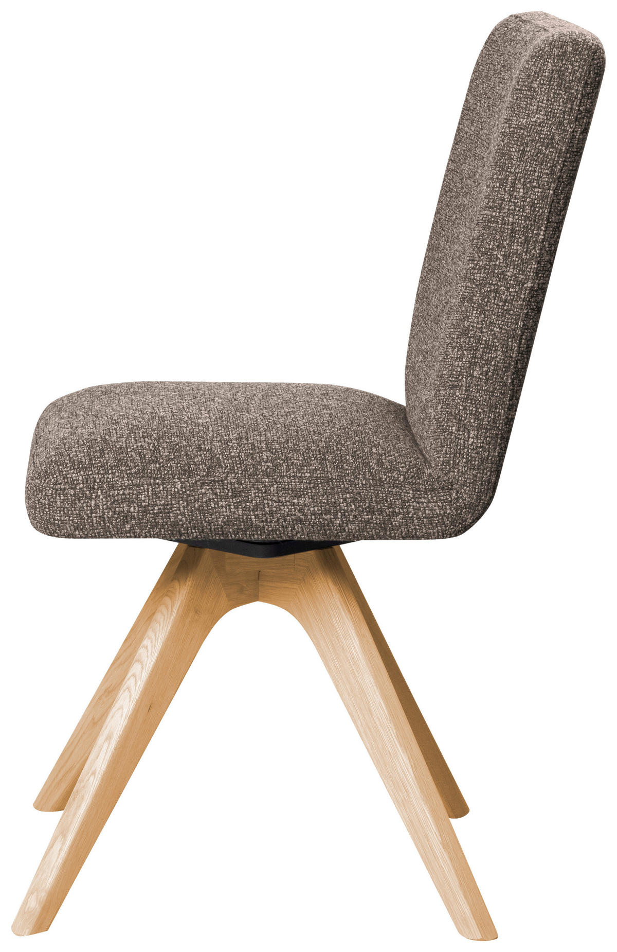 STUHL Webstoff Braun Eiche vollmassiv  - Eichefarben/Braun, KONVENTIONELL, Holz/Textil (47/89/60cm) - Linea Natura