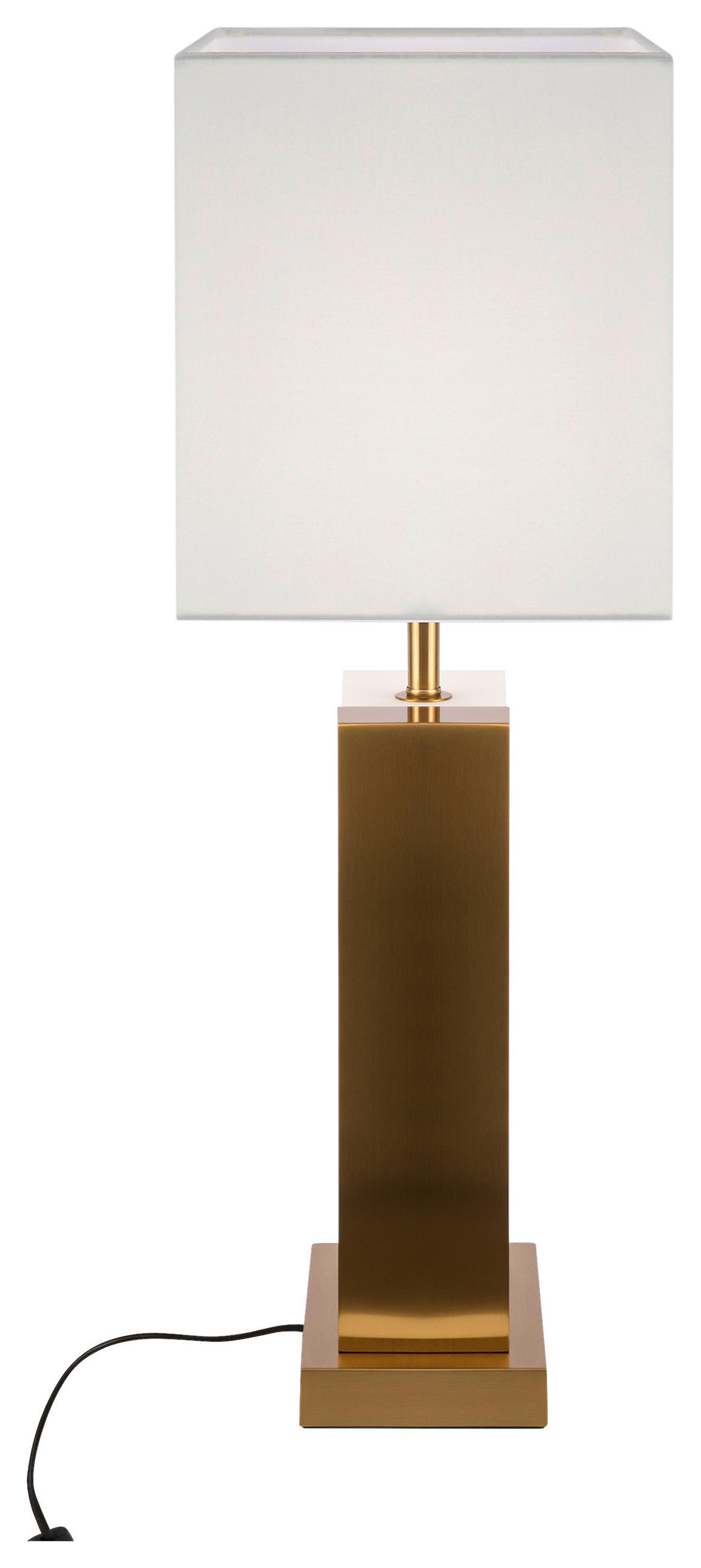 TISCHLEUCHTE 22/67,5/45 cm   - Messingfarben/Weiß, Trend, Textil/Stein (22/67,5/45cm) - MAYTONI