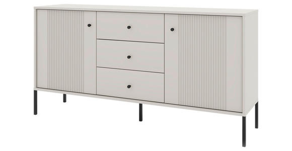 SIDEBOARD Iseo in 154,5/79/39 cm - Kaschmir/Schwarz, Design, Holzwerkstoff/Metall (154,5/79/39cm) - Xora