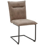 SCHWINGSTUHL  in Mikrofaser  - Hellbraun/Schwarz, Design, Textil/Metall (47/87/62cm) - Valnatura