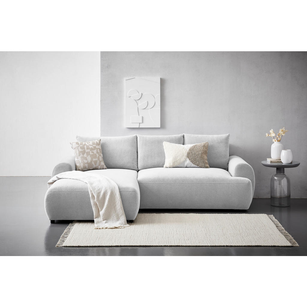 Thumbnail - Carryhome Ecksofa, Creme, Textil, 3-Sitzer, Füllung: Polyurethan (Pur), Ottomane links, L-Form, 265x175 cm, Made in EU, ...