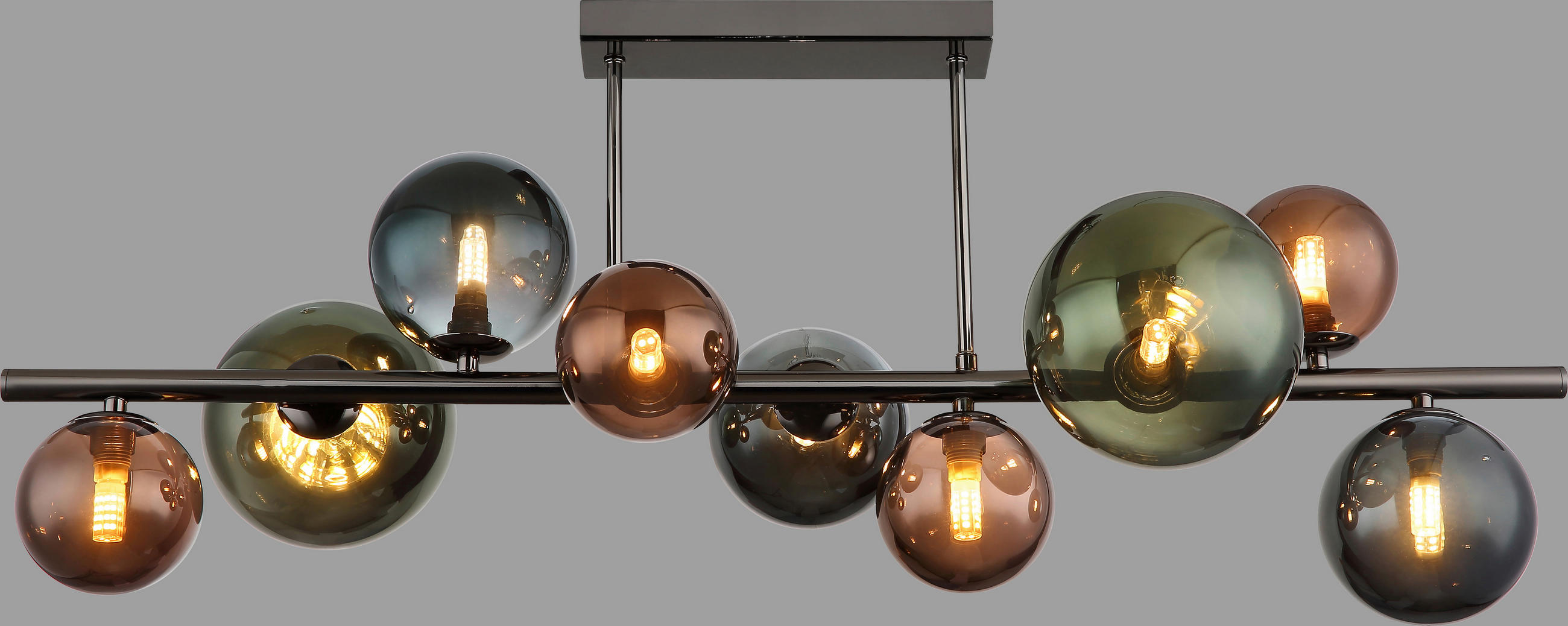 DECKENLEUCHTE 87/30/38 cm   - Grau, Design, Glas/Metall (87/30/38cm) - Collet's Monde