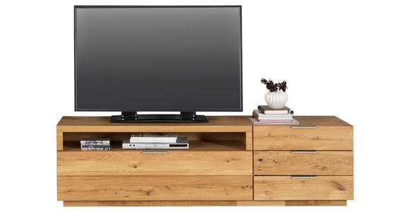 TV-ELEMENT 192/55/50 cm - Eichefarben/Alufarben, KONVENTIONELL, Holz/Metall (192/55/50cm) - Cantus