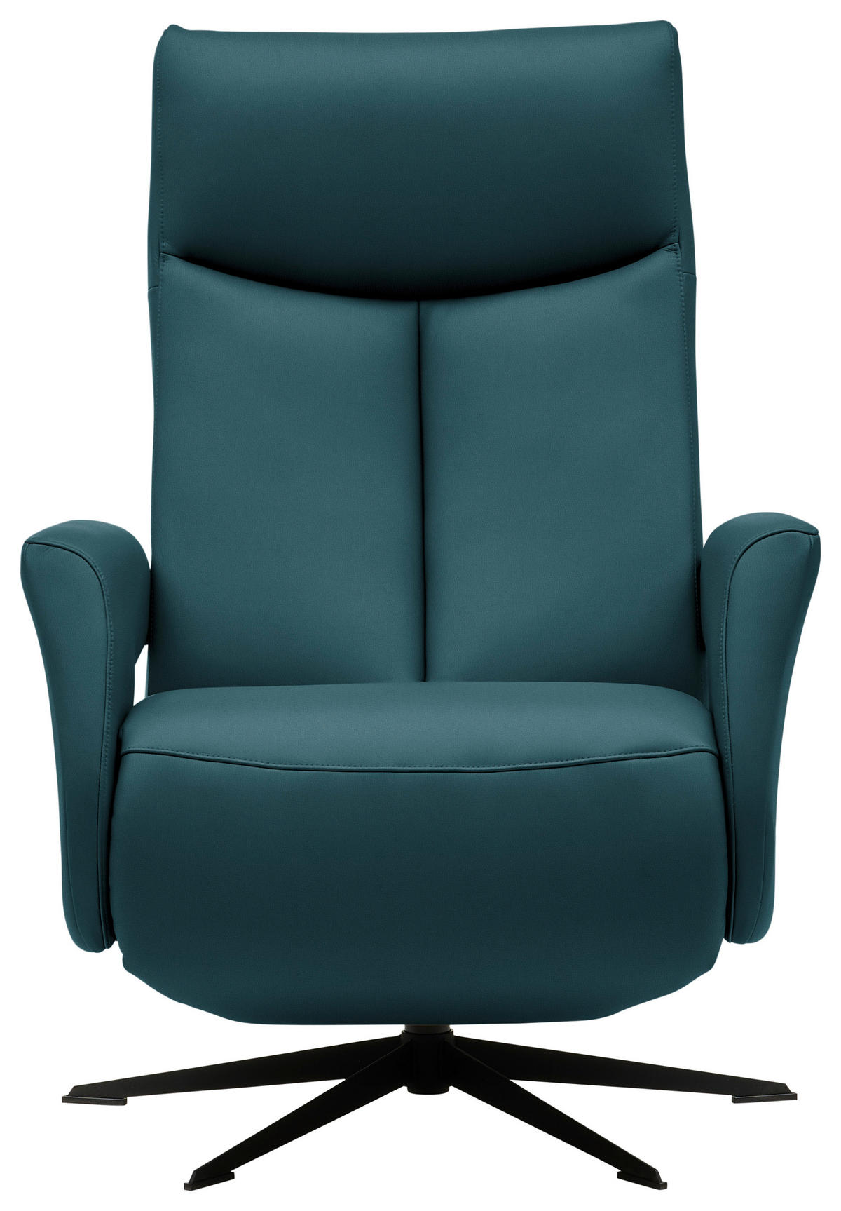 RELAXSESSEL Echtleder Relaxfunktion    - Blau/Schwarz, Design, Leder/Metall (74/105/82cm) - Welnova