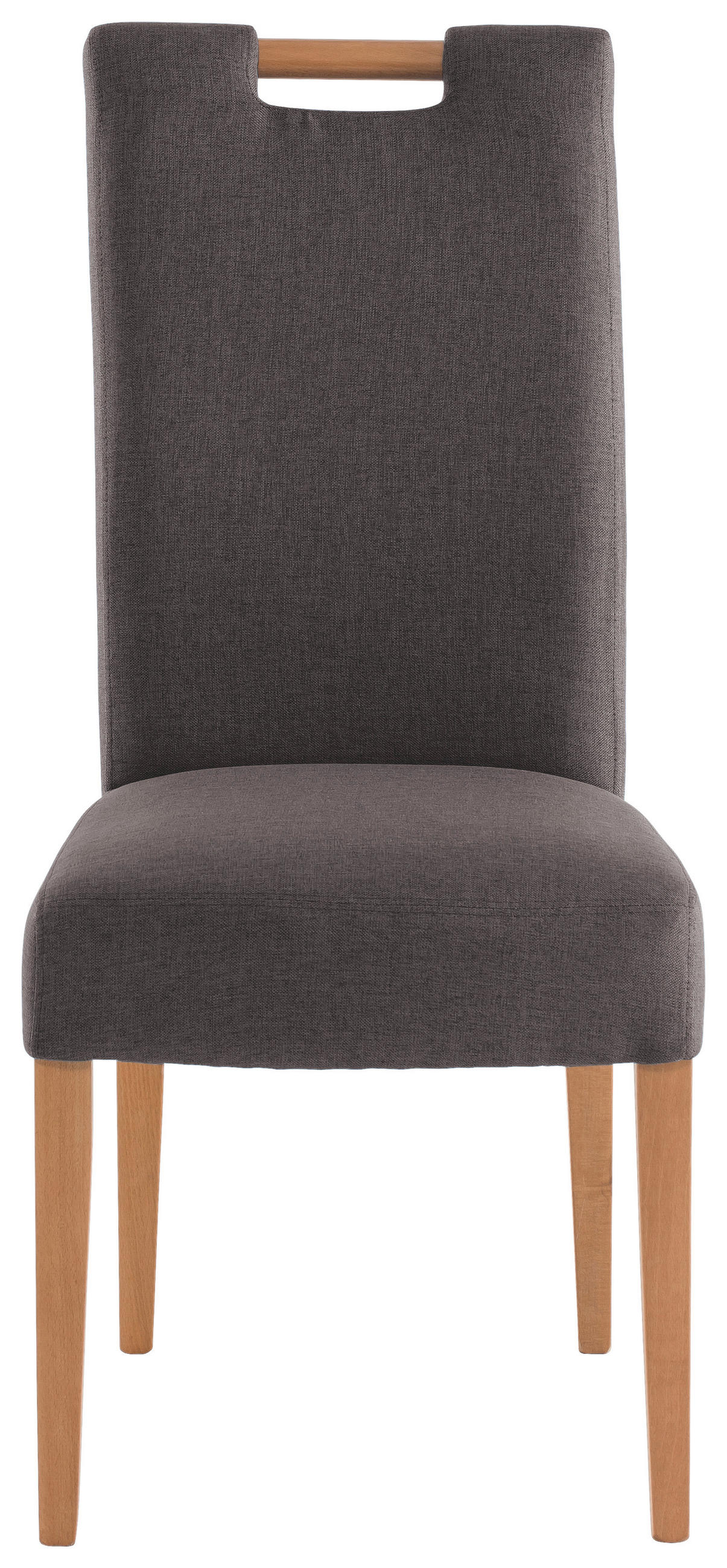 STUHL in Holz, Textil Buchefarben, Dunkelgrau  - Dunkelgrau/Buchefarben, KONVENTIONELL, Holz/Textil (47/100/64cm) - Cantus