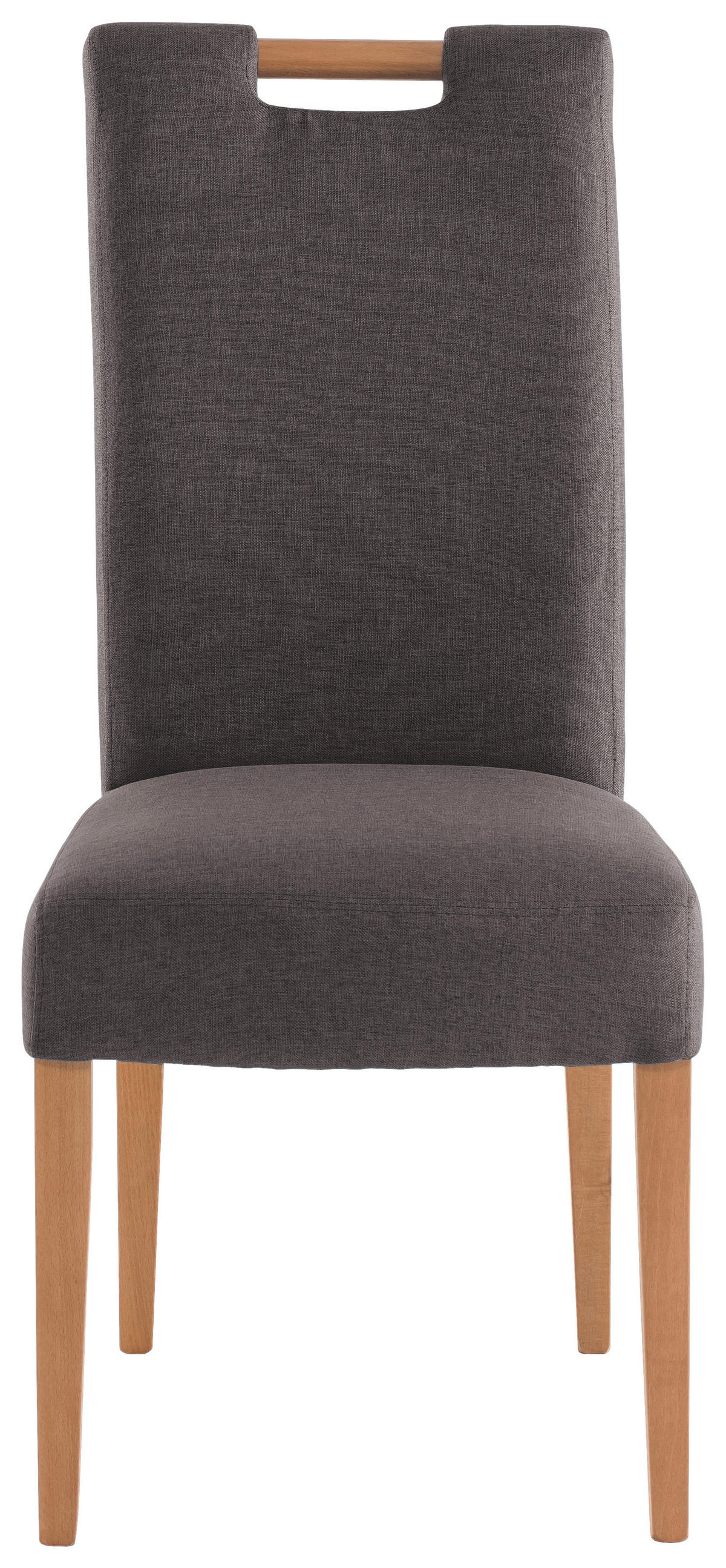 STUHL in Holz, Textil Buchefarben, Dunkelgrau  - Dunkelgrau/Buchefarben, KONVENTIONELL, Holz/Textil (47/100/64cm) - Cantus