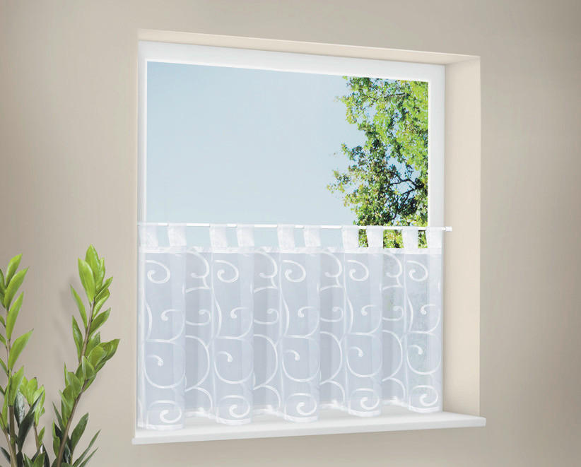 KURZGARDINE   150/50 cm   - Weiß, KONVENTIONELL, Textil (150/50cm)