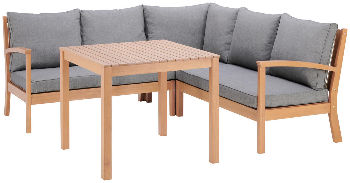 GARTENMÖBEL-SET   - Hellgrau/Grau, Design, Holz/Metall (195/195cm) - Ambia Garden