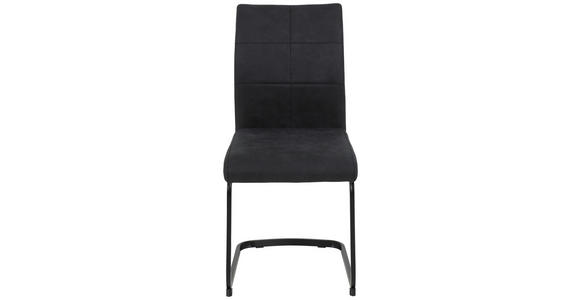 SCHWINGSTUHL in Mikrofaser - Anthrazit, Trend, Textil/Metall (42/89/59cm) - Carryhome