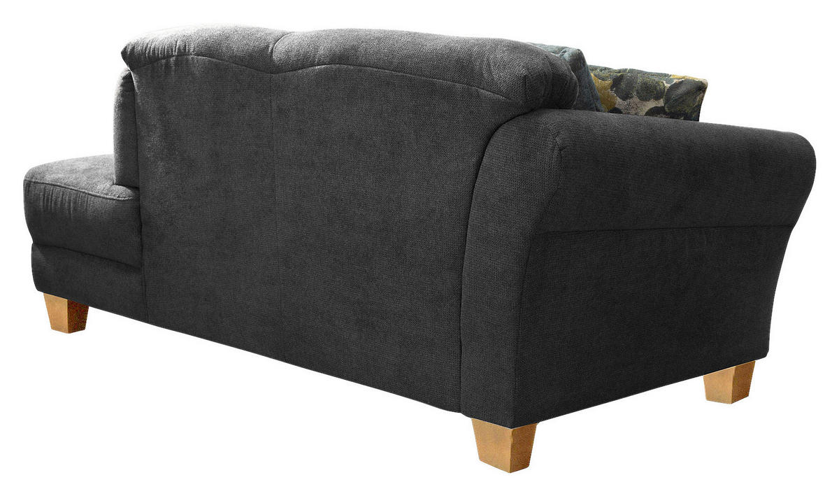 RÉCAMIERE in Flachgewebe Schwarz  - Schwarz/Naturfarben, Konventionell, Holz/Textil (194/84/91cm) - Sit & More
