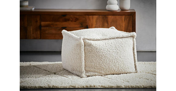 POUF Bouclé Naturfarben 70/70/40 cm  - Naturfarben, Design, Textil (70/70/40cm) - Carryhome