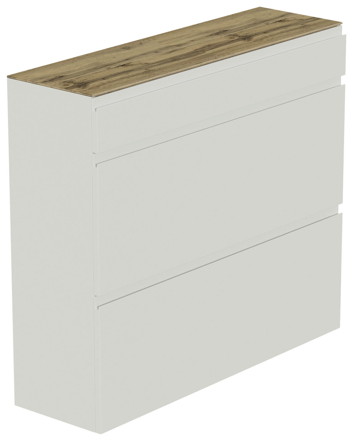 SCHUHKIPPER Gardasee  in 110/97/33 cm  - Weiss/Eichefarben, Design, Holzwerkstoff (110/97/33cm) - Moderano