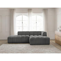 ECKSOFA  ANNECY Dunkelgrau Bouclé  - Dunkelgrau/Schwarz, MODERN, Kunststoff/Textil (262/170cm)