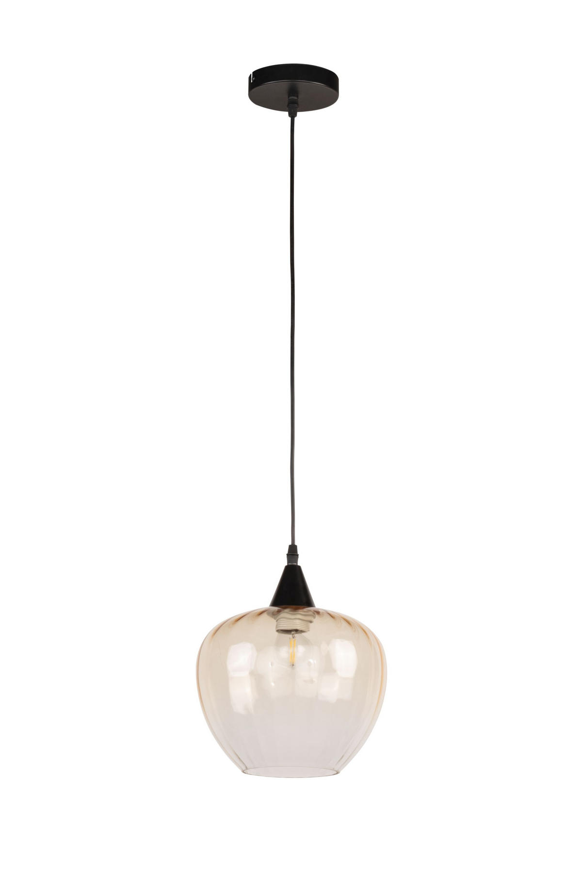 ZÁVĚSNÉ SVÍTIDLO, 23/150 cm  - černá/koňaková, Trend, kov/sklo (23/150cm) - Dieter Knoll