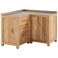 OUTDOORKÜCHE - Edelstahlfarben/Titanfarben, Trend, Holz/Keramik (120/64,7/120cm)