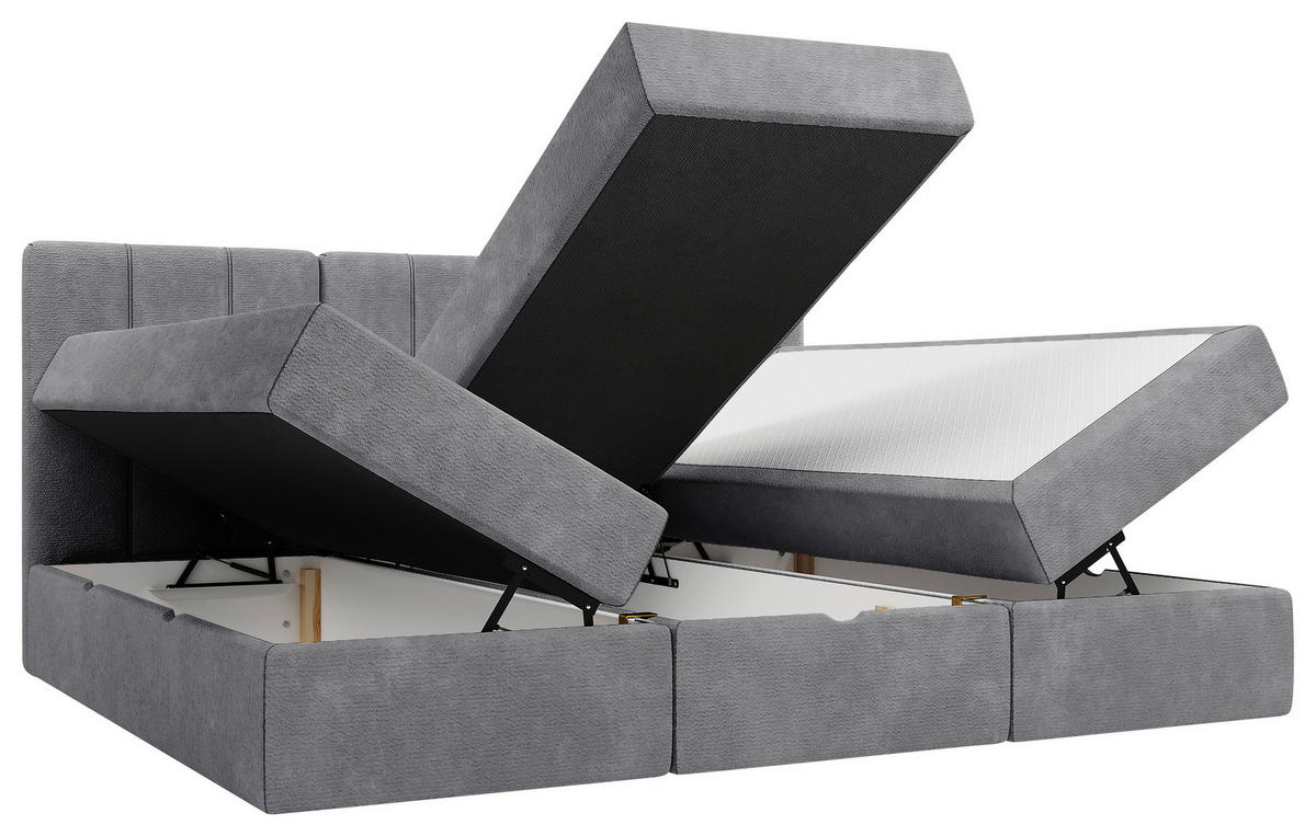 FAMILIENBETT - Schwarz/Grau, Design, Holzwerkstoff/Kunststoff (210/200cm) - Esposa