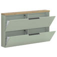 HÄNGESCHUHSCHRANK 140/82/19 cm  - Eichefarben/Schwarz, Design, Holzwerkstoff/Metall (140/82/19cm) - Xora