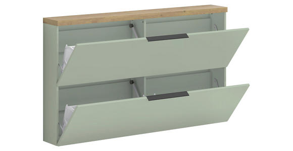 HÄNGESCHUHSCHRANK 140/82/19 cm - Eichefarben/Schwarz, Design, Holzwerkstoff/Metall (140/82/19cm) - Xora