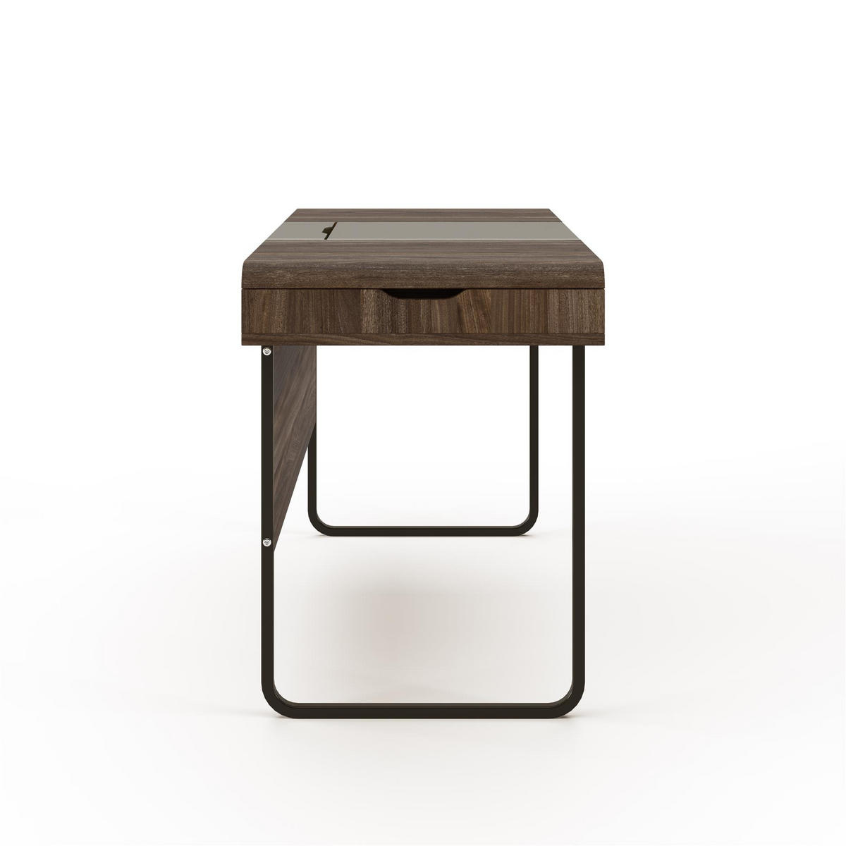 SCHREIBTISCH 118/76/59 cm  in Walnussfarben  - Walnussfarben/Schwarz, Design, Holzwerkstoff/Metall (118/76/59cm) - MID.YOU