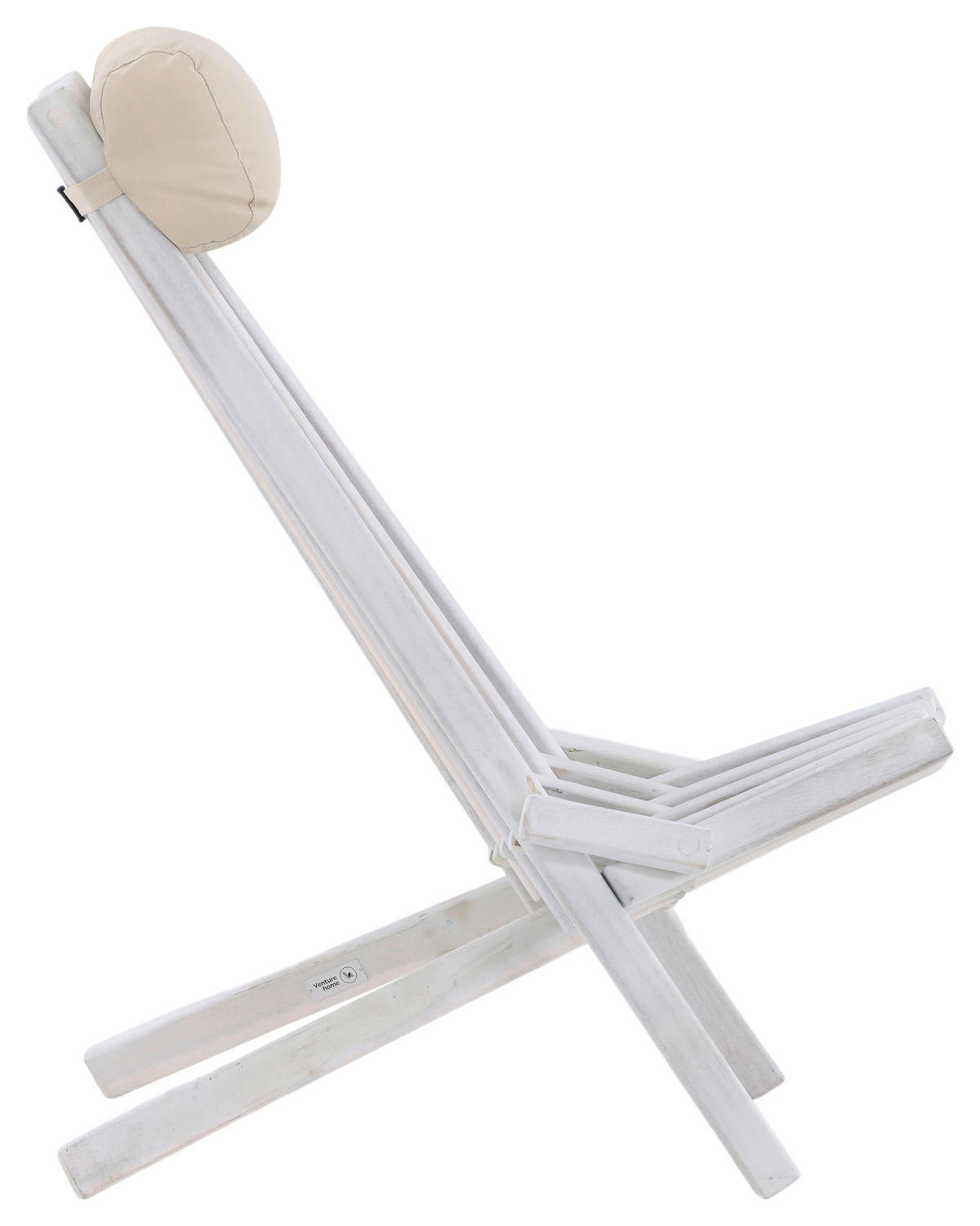 STRANDSTUHL Akazie Weiß  - Weiß, KONVENTIONELL, Holz (57/79/73cm) - Gardenson
