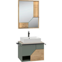 BADEZIMMER 3-teilig  in 64 cm  - Sandfarben/Eichefarben, LIFESTYLE, Holz/Keramik (64cm) - Voglauer