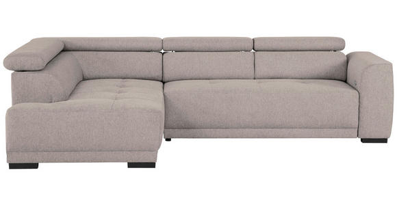 ECKSOFA Ottomane links, Eckteil  Taupe Struktur  - Taupe/Schwarz, Design, Kunststoff/Textil (205/284cm) - Xora