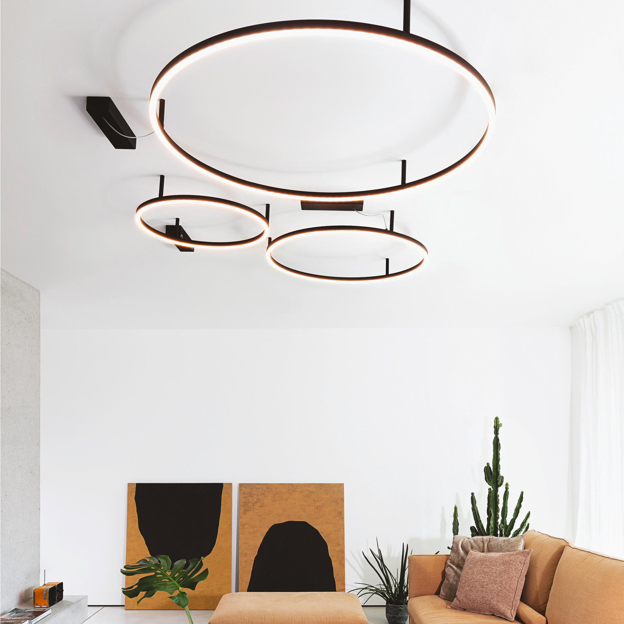 LED-DECKENLEUCHTE 70/7 cm   - Schwarz, Design, Kunststoff/Metall (70/7cm) - Ideal Lux