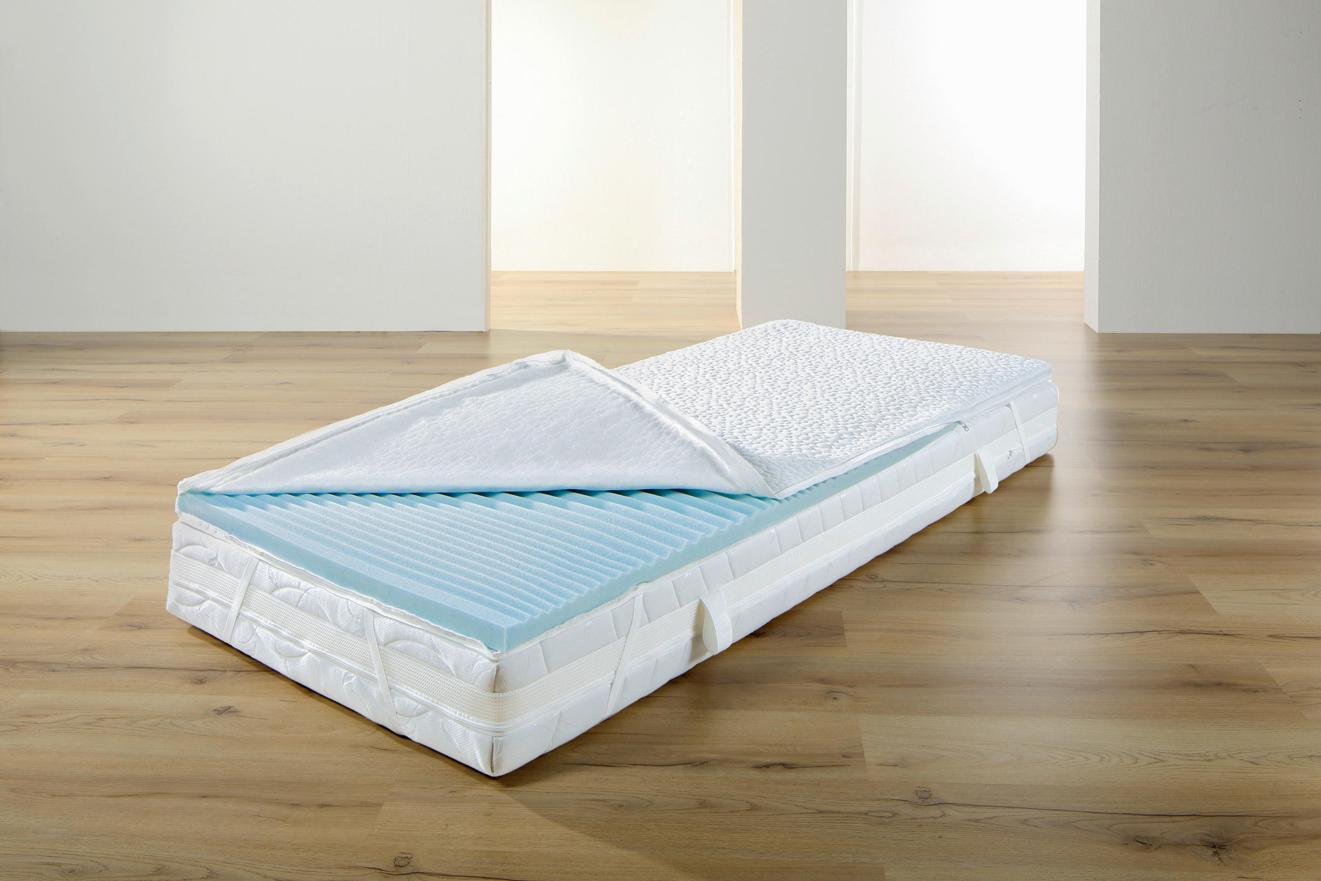 TOPPER 90/200 cm Höhe ca. ca. 6 cm  - Weiß, KONVENTIONELL, Textil (90/200cm) - Sleeptex