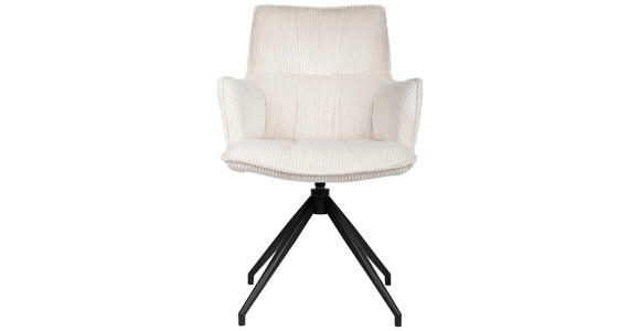ARMLEHNSTUHL in Eisen Cord - Beige/Schwarz, Design, Textil/Metall (59/89,5/63cm) - Novel