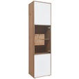 VITRINE  in vollmassiv Kerneiche Weiß, Eichefarben, Transparent  - Eichefarben/Transparent, Natur, Glas/Holz (50/196/39cm) - Valnatura