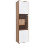 VITRINE  in vollmassiv Kerneiche Weiß, Eichefarben, Transparent  - Eichefarben/Transparent, Natur, Glas/Holz (50/196/39cm) - Valnatura