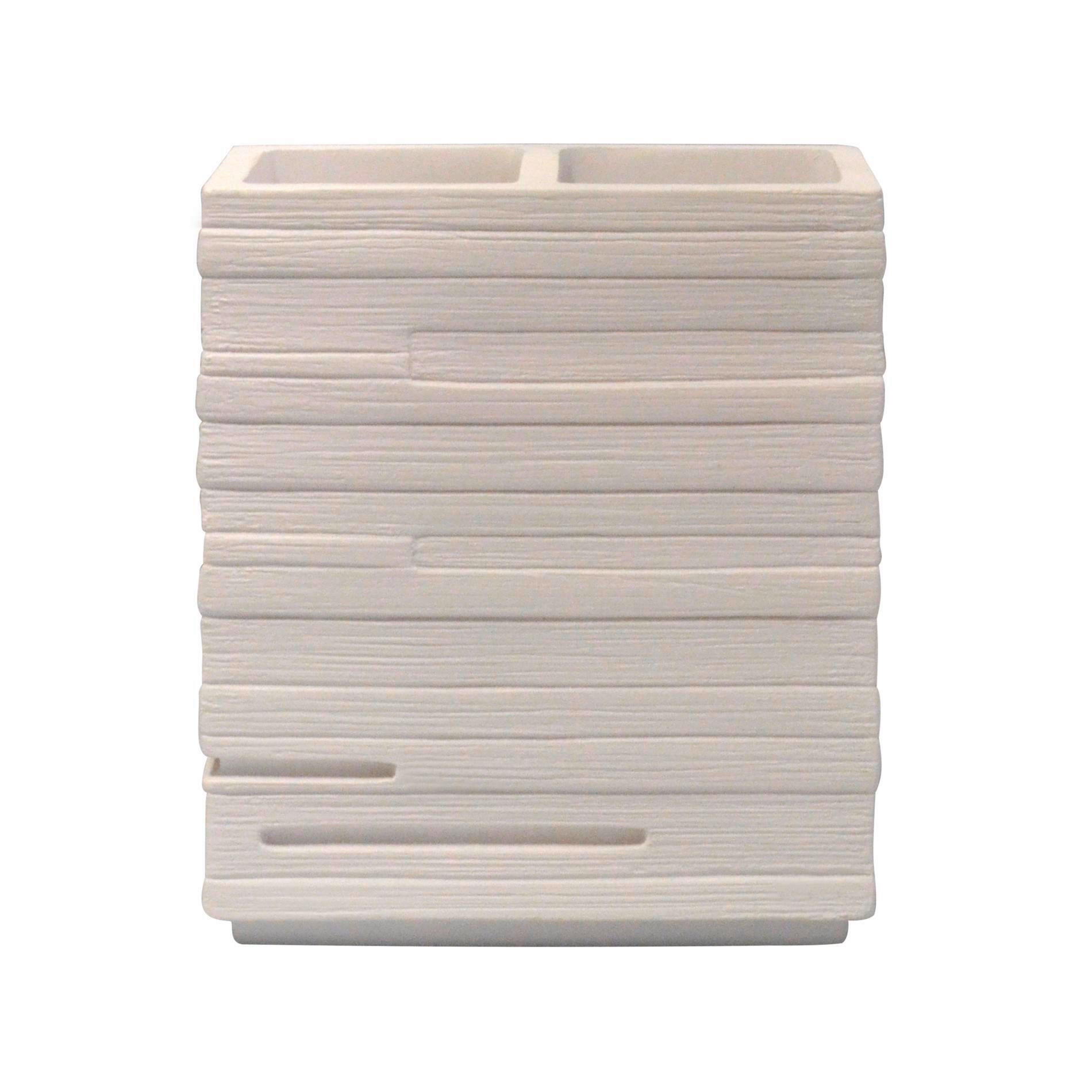 POHÁR NA ZUBNÉ KEFKY biela - biela, Basics, plast (8/11,5/8cm) - Sadena