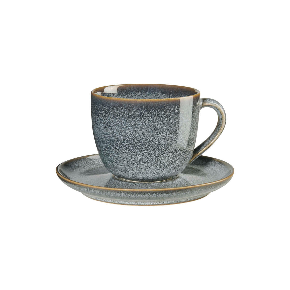 CAPPUCCINOTASSE MIT UNTERTASSE - Blau, Design, Keramik (11/7,5cm) - ASA
