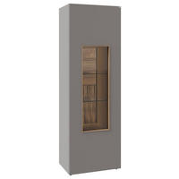 VITRINE VLACERA LIVING in furniert, mehrschichtige Massivholzplatte (Tischlerplatte) Wildeiche Grau, Wildeiche  - Wildeiche/Grau, Design, Glas/Holz (64/194/43cm) - Voglauer