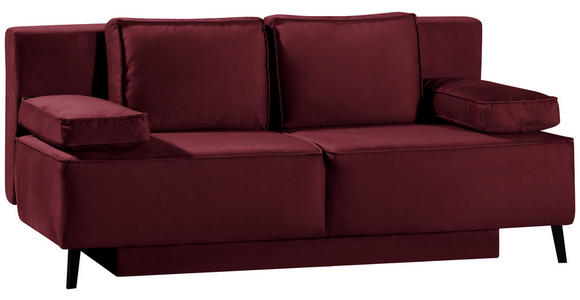 SCHLAFSOFA Percy in Weinrot  - Weinrot/Schwarz, KONVENTIONELL, Textil/Metall (197/91/88cm) - Novel