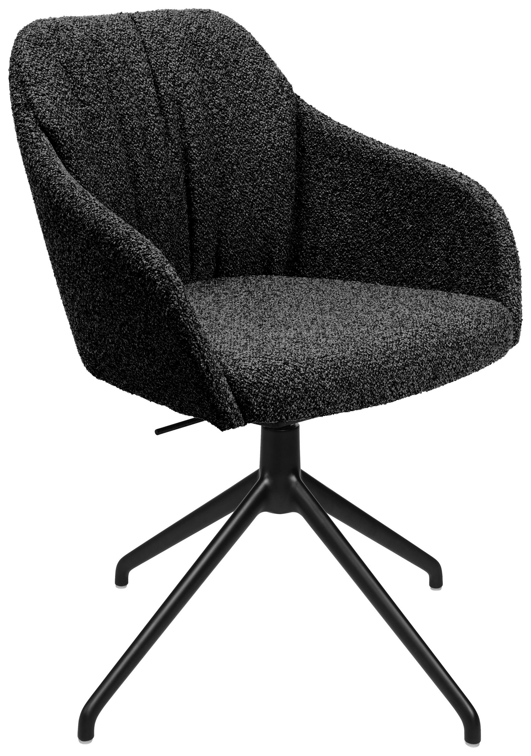 ARMLEHNSTUHL  in Aluminium Flachgewebe  - Anthrazit/Schwarz, Design, Textil/Metall (58/81,5-84,5/60cm) - Johann Jakob