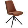 STUHL drehbar Flachgewebe Schwarz, Rostfarben  - Rostfarben/Schwarz, Design, Textil/Metall (49/88/64cm) - Novel