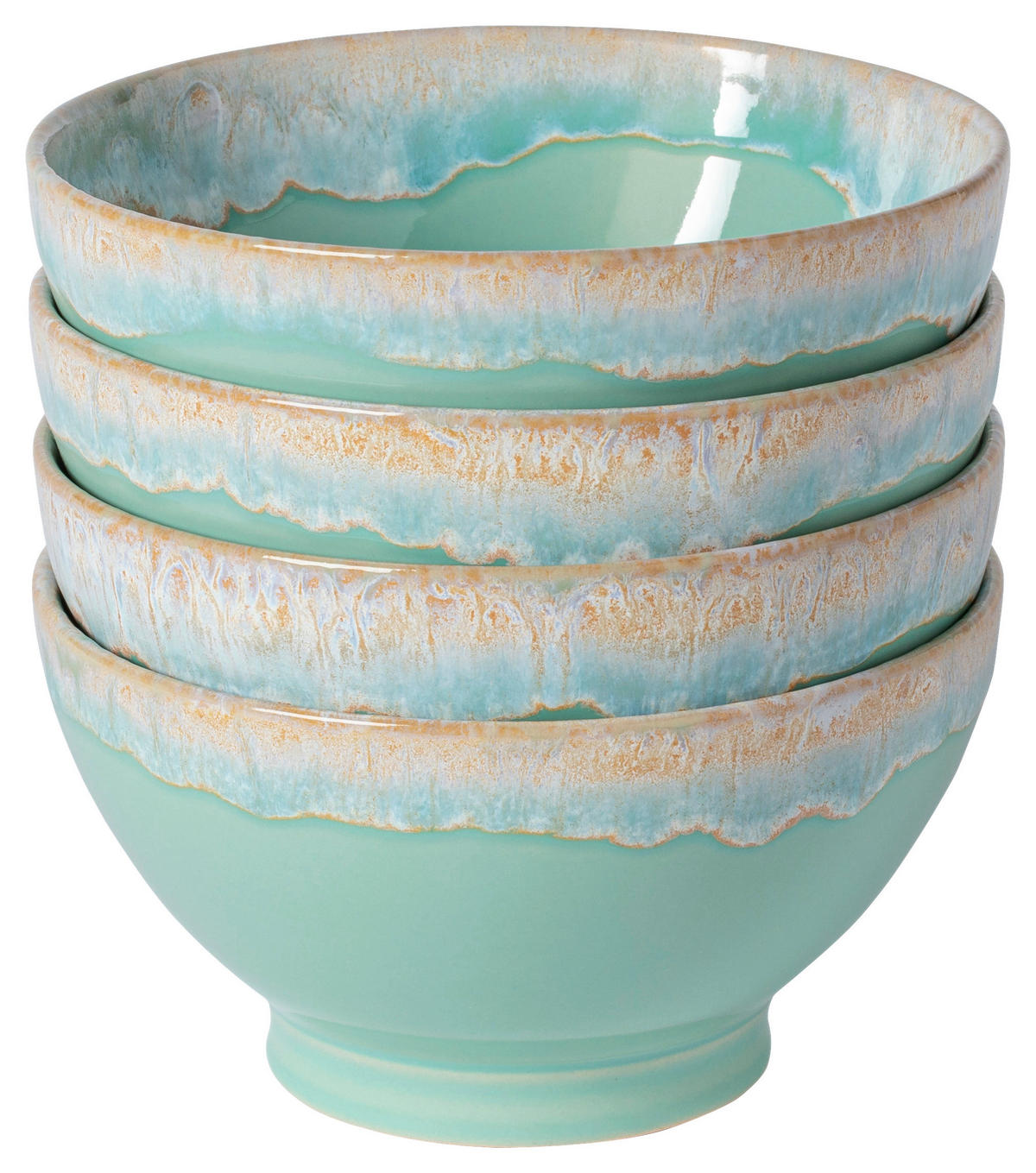 SCHÜSSELSET GRESPRESSO 4-teilig  - Türkis, Basics, Keramik (15/8cm) - Costa Nova