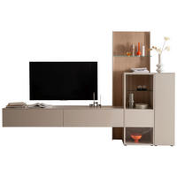 WOHNWAND  in Eichefarben, Kaschmir 340/234/45 cm  - Kaschmir/Eichefarben, Design, Glas/Holz (340/234/45cm) - Schöner Wohnen