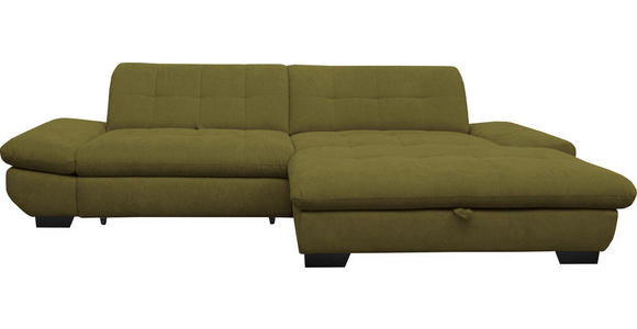 ECKSOFA in Mikrofaser Grün  - Schwarz/Grün, Design, Textil/Metall (290/198cm) - Xora