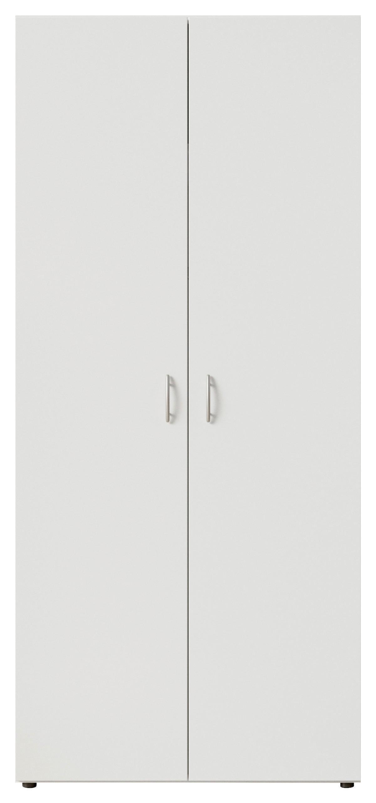 NYÍLÓAJTÓS SZEKRÉNY fehér  - alumínium színű/fehér, Basics, műanyag/faalapú anyag (81/176/51,1cm) - Carryhome