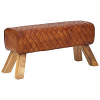 ZSÁMOLY - barna/natúr, Modern, bőr/fa (89/46/35cm) - MID.YOU