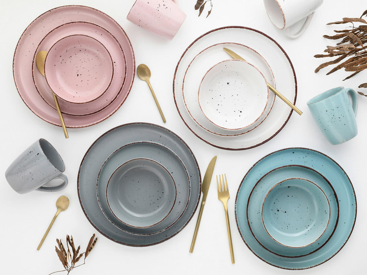 KOMBINOVANÁ SOUPRAVA, 16dílné, kamenina - keramika - Creatable