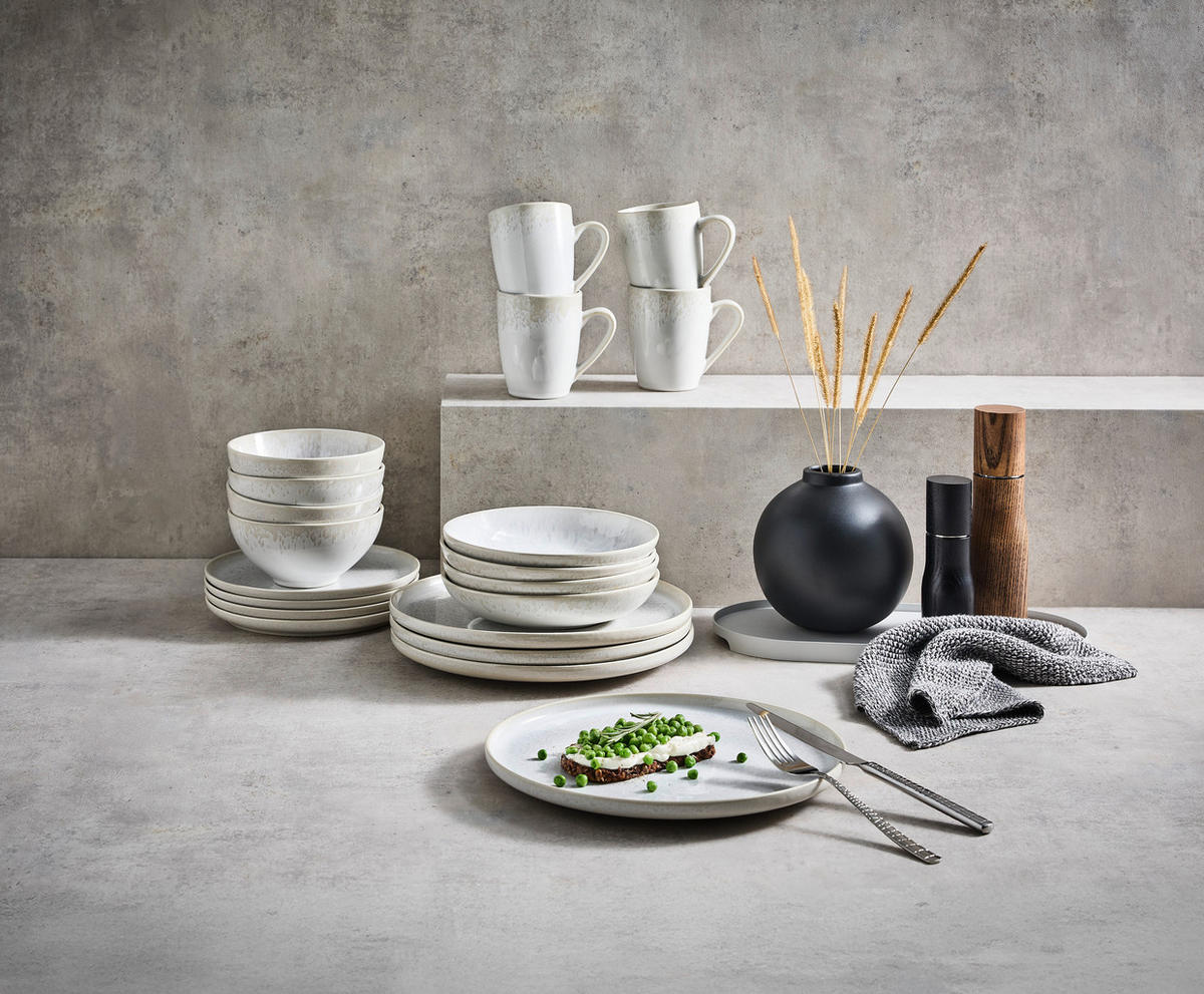 SERVICIU DE MASĂ COMPLET 20 piese  - bej/crem, Trend, ceramică - Novel